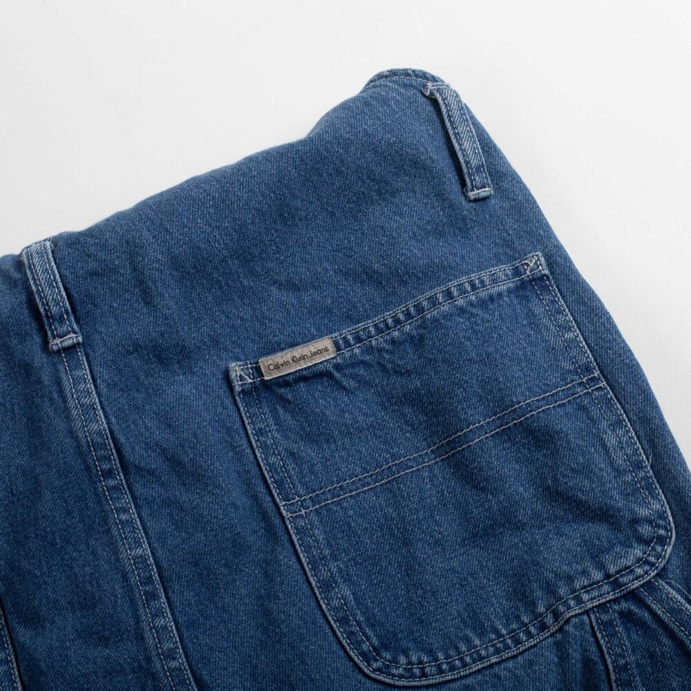 Calvin Klein Denim Overalls Pants tapered slim leg Size Small - Picture 9 of 12